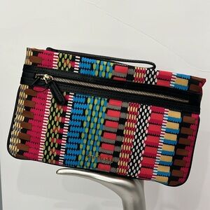 Cha-Cha Mia Wristlet Multi-color with Genuine Leather Trim
